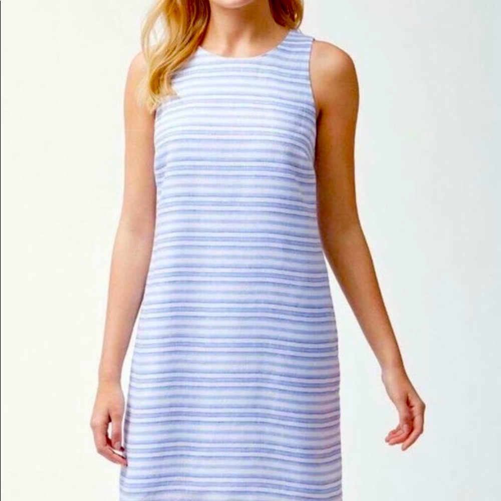 Tommy Bahama striped linen shift dress, Medium